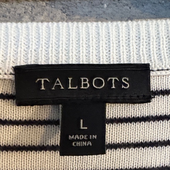 Talbots Striped Sweater with Floral Embellishments - Picture 2 of 11